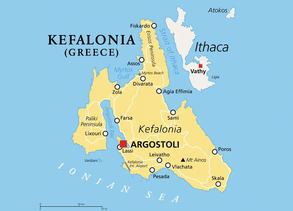 Kaartje van Kefalonia.